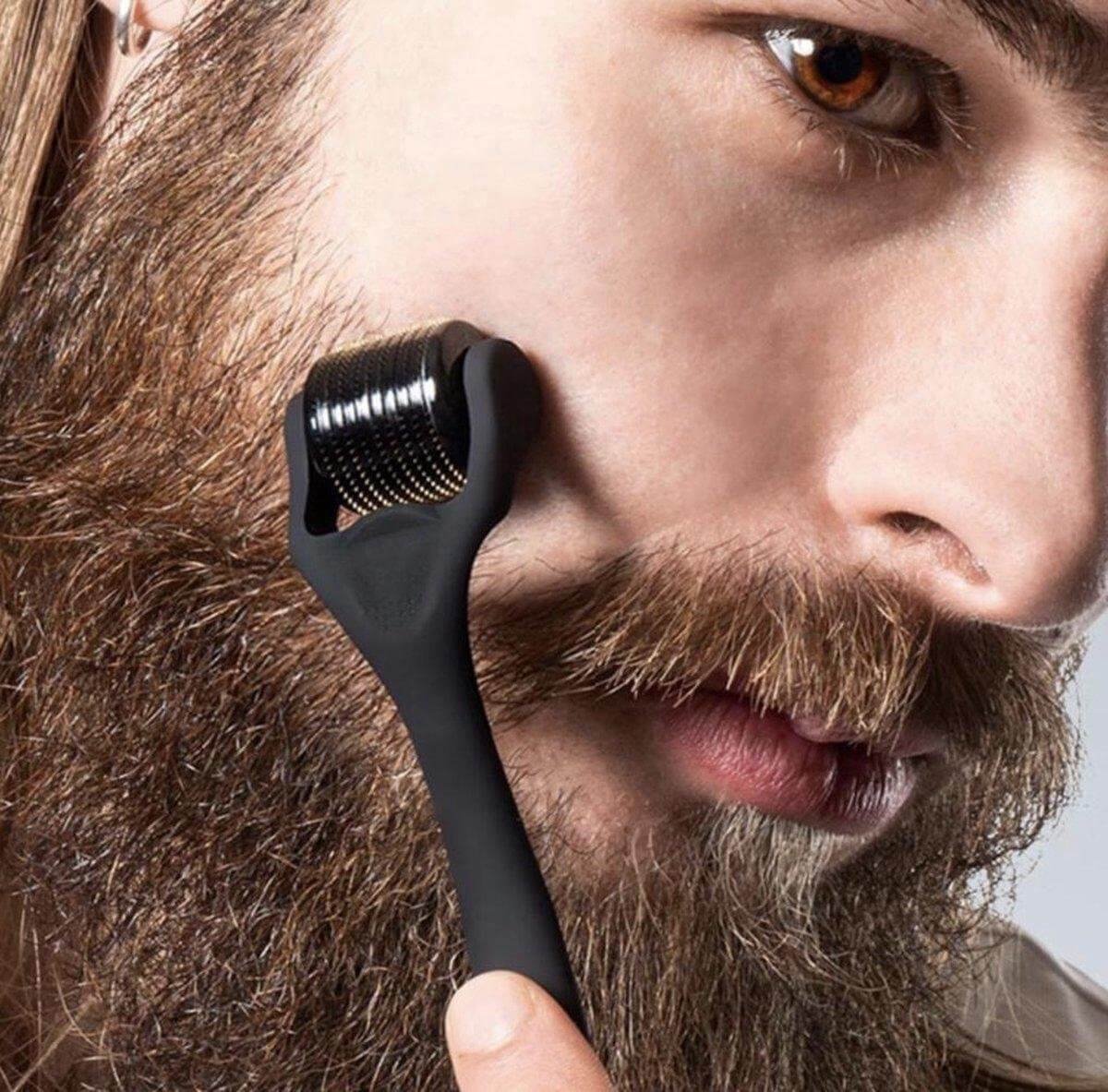 Baardgroei Kit met Dermaroller - Beard Growth Kit - 4 Delig Verzorgings Geschenkset