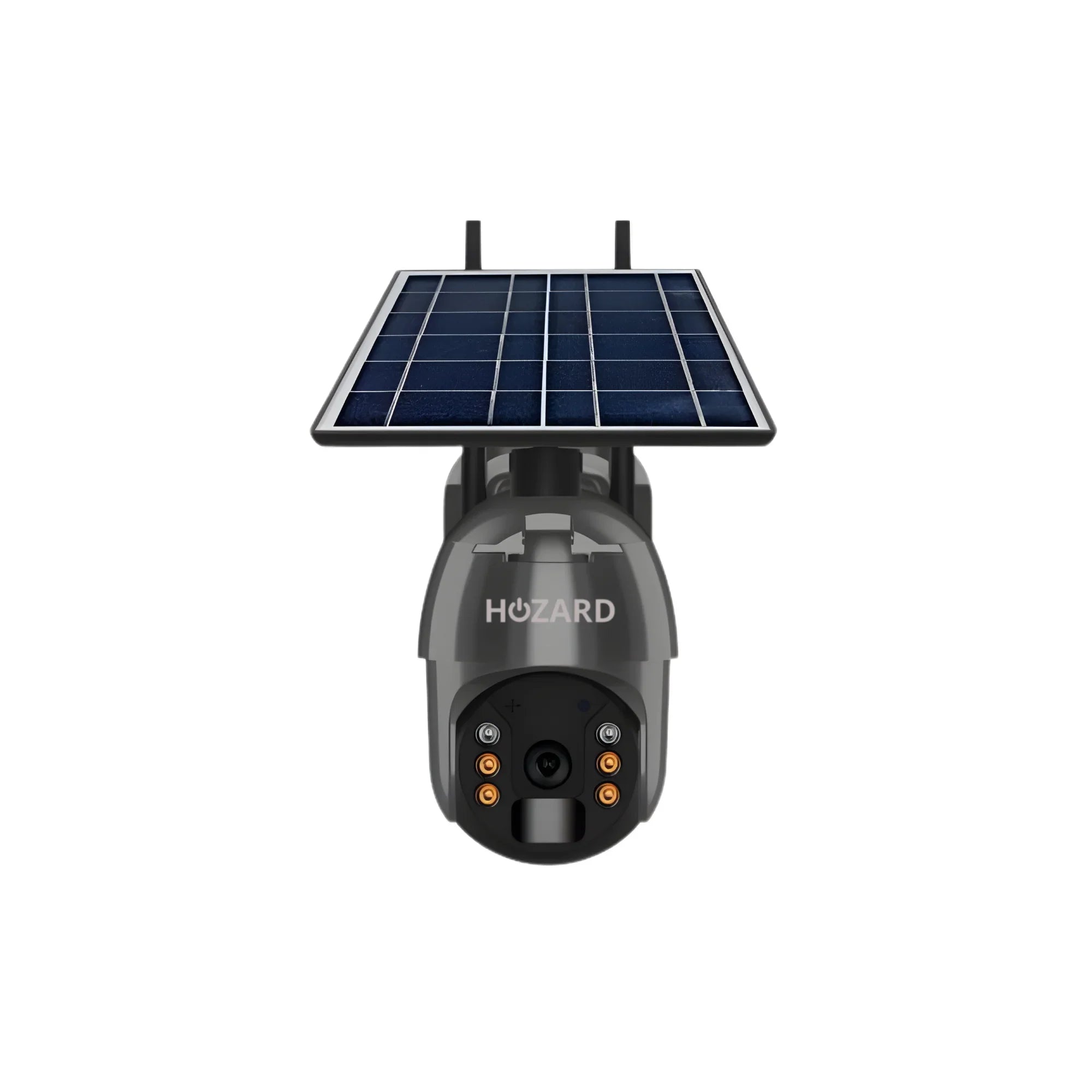 Beveiligingscamera met zonnepaneel en nachtzicht, ideaal voor draadloze buitenbewaking.