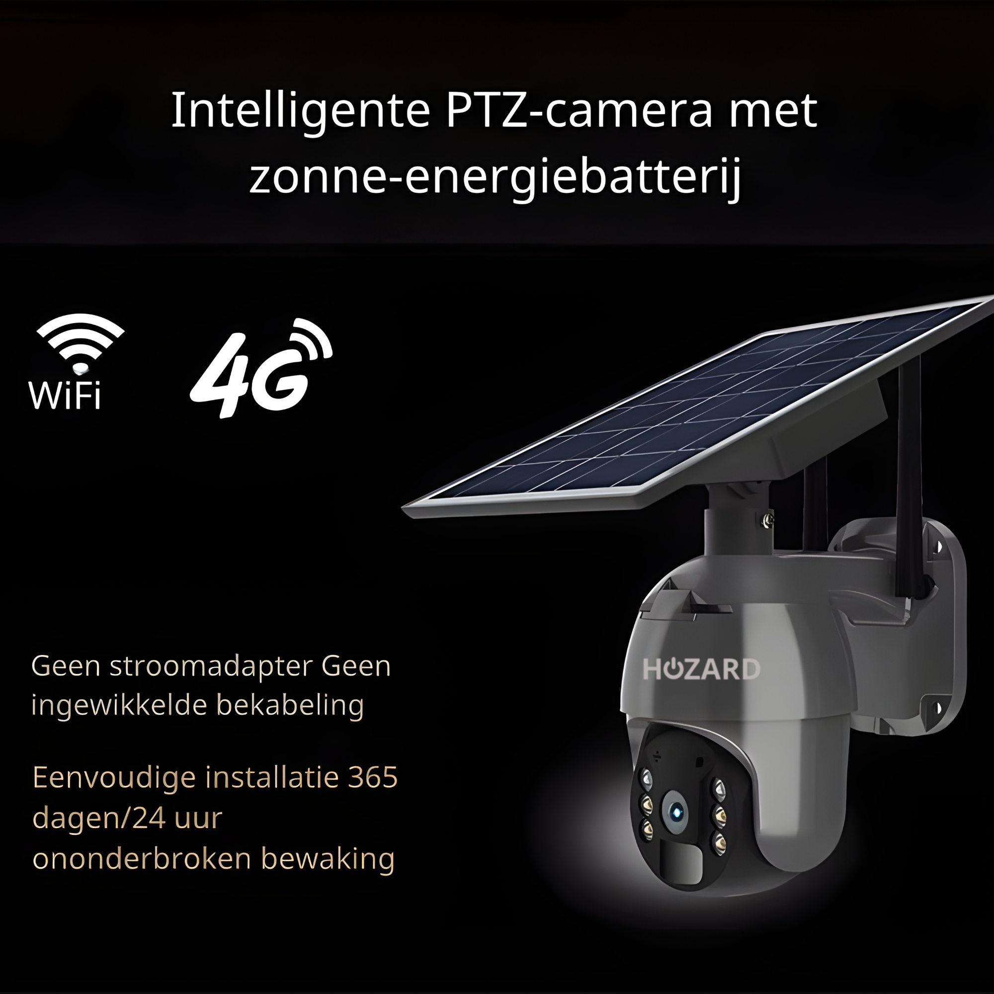 4G Beveiligingscamera - 2K Buiten Camera op Zonnepanelen - Slimme AI Detectie - Wit