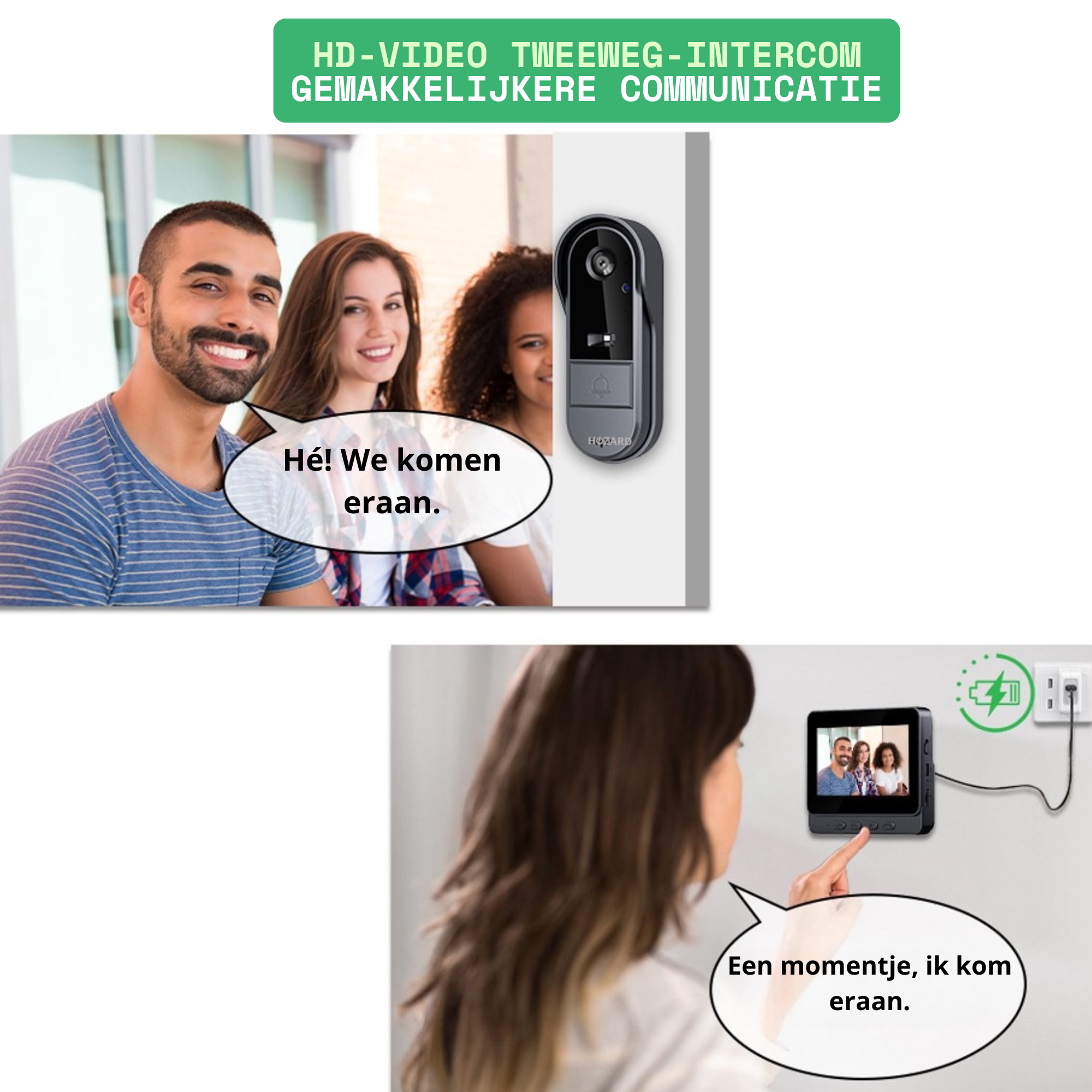 Deurbel met camera – Video deurbel – WiFi 4,3 inch IPS-scherm