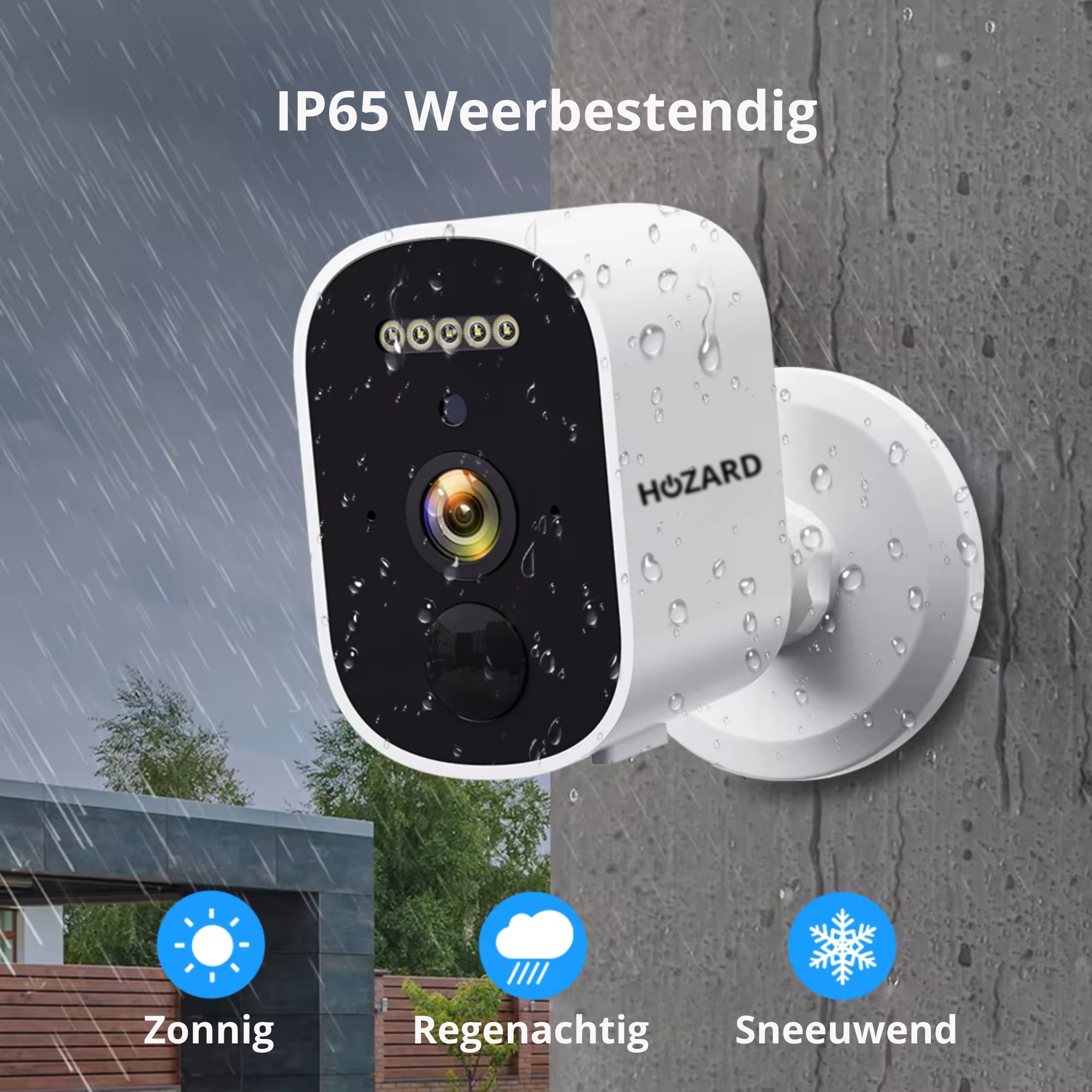 2K Beveiligingscamera Binnen & Buiten – Draadloze Accu WiFi Camera - inclusief 32GB SD Kaart - A T/M D
