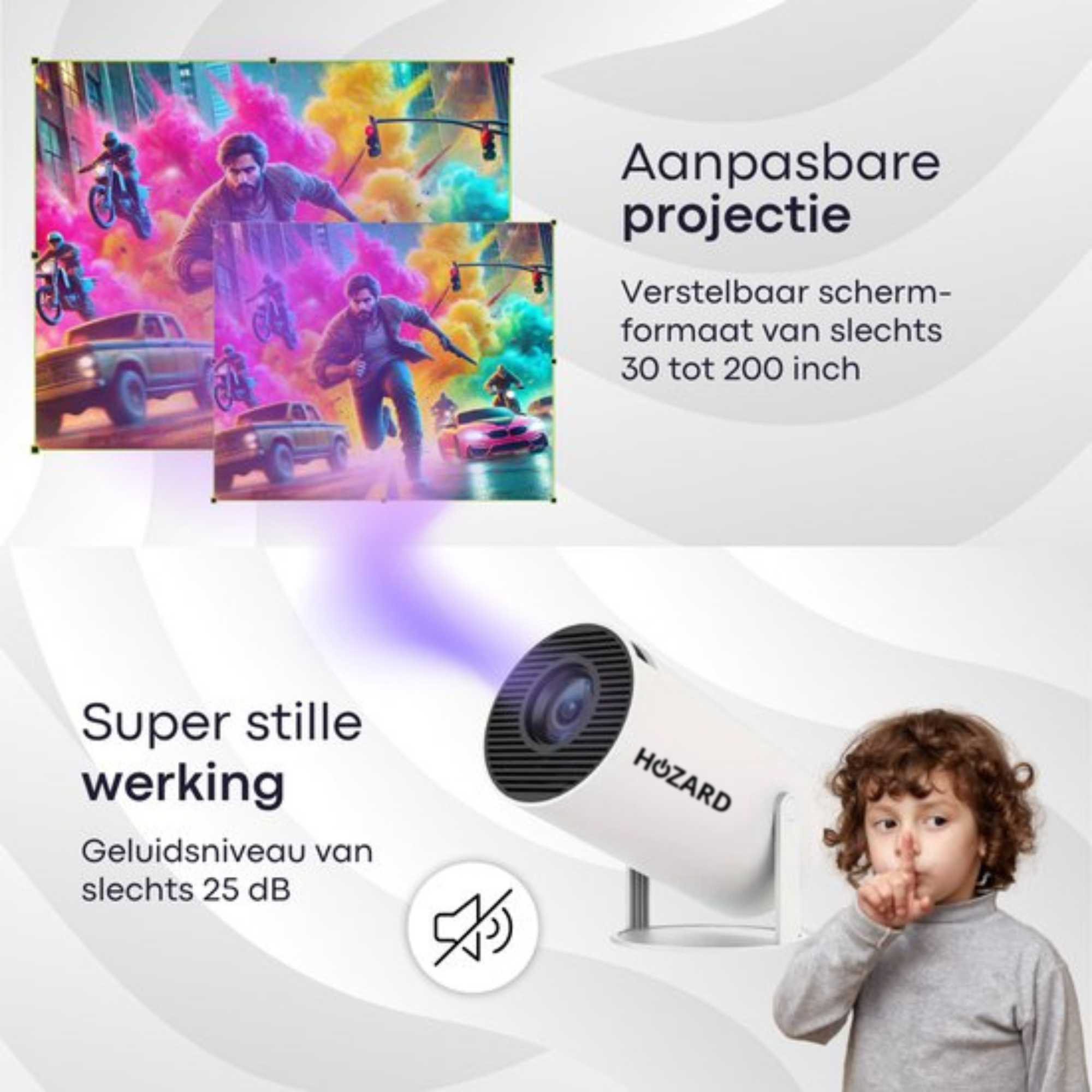 Mini Pro Beamer - 4K Projector - Android 11.0 & WiFi 6 - Media Streamer