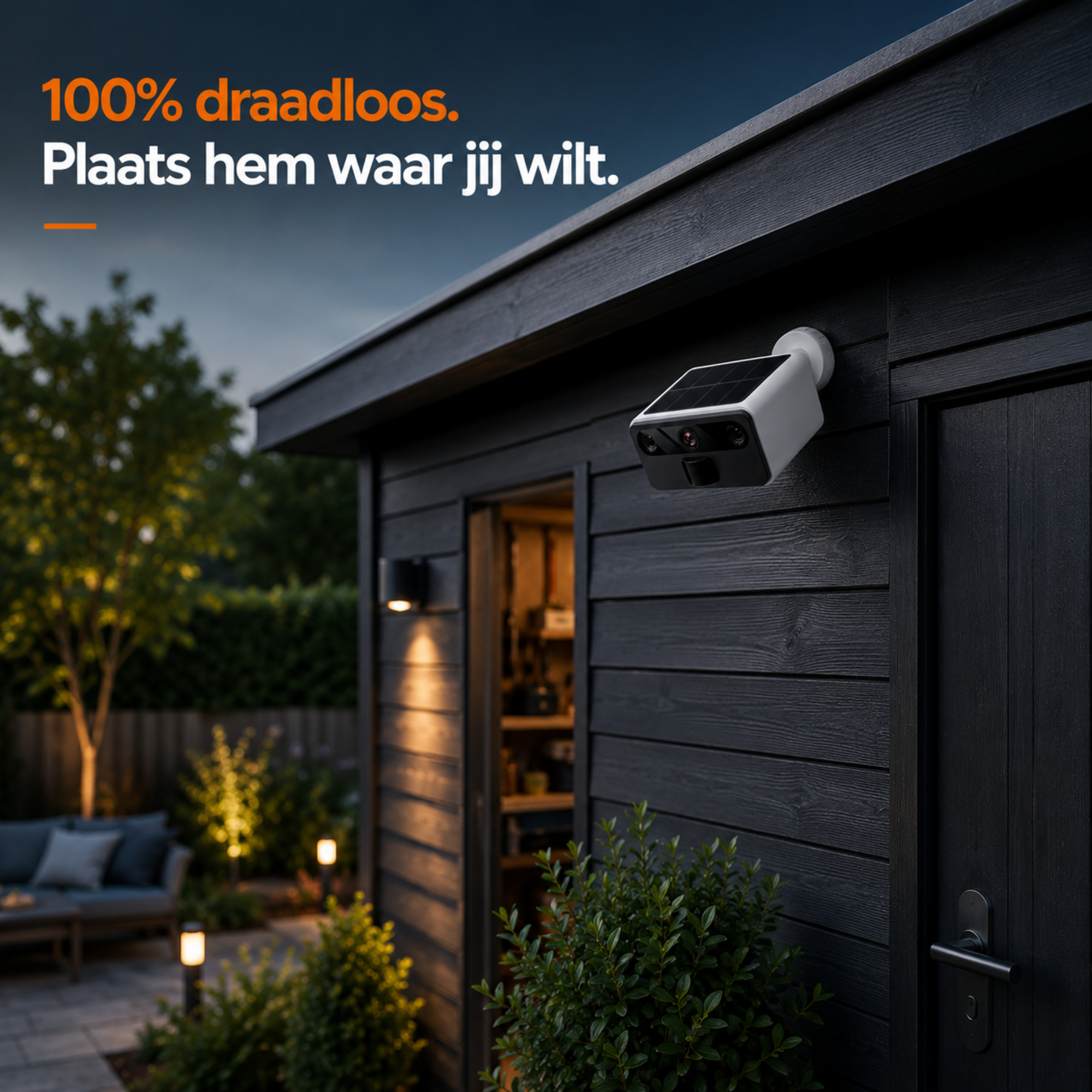 2K Beveiligingscamera met Nachtzicht - Solar & IP66 - WiFi + 32GB