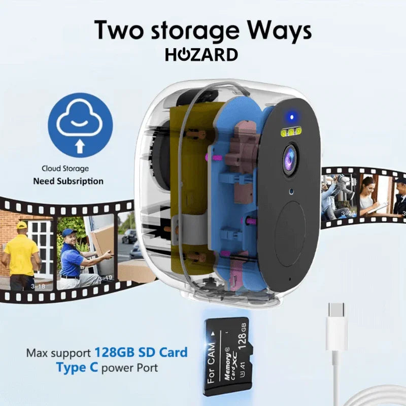Beveiligingscamera 2K - Draadloze video camera - 5000mAh - A T/M D