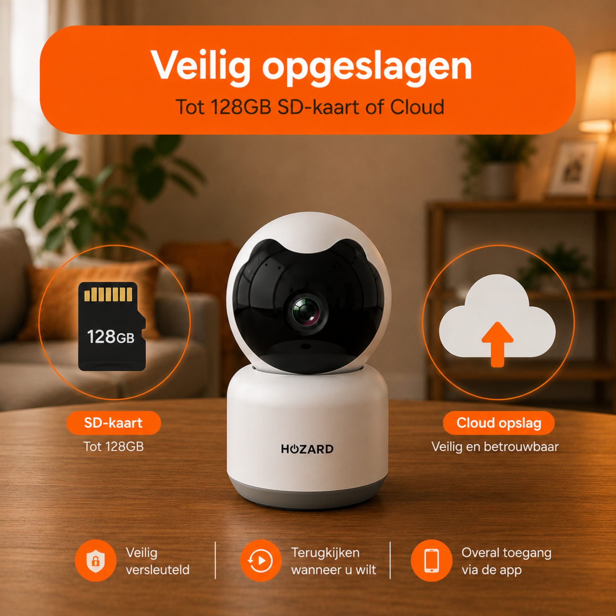 Beveiligingscamera - 1080P - Huisdiercamera - WiFi - Pakket A T/M D