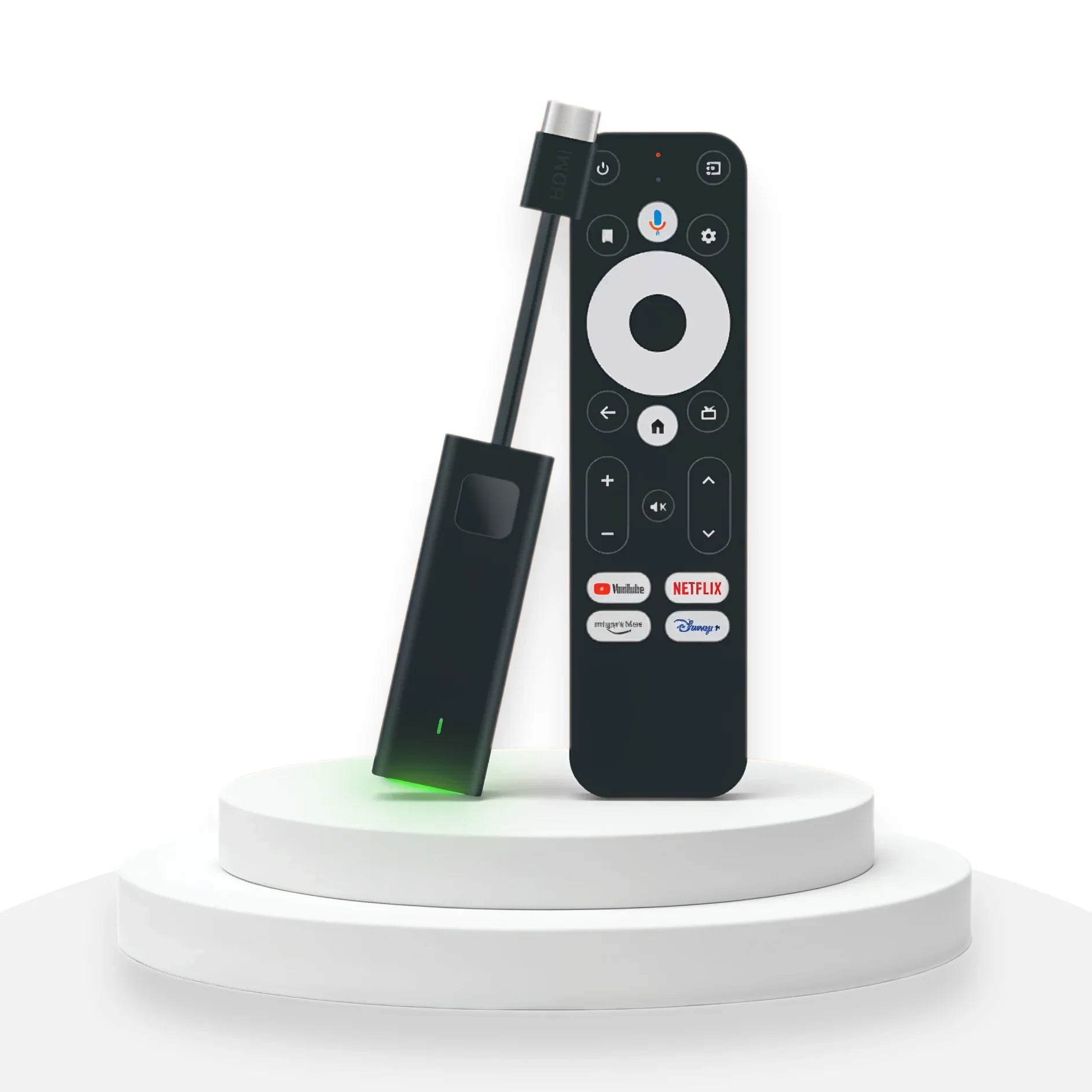 Elektronische HDMI streaming stick met afstandsbediening, sneltoetsen voor YouTube, Netflix, Disney+.
