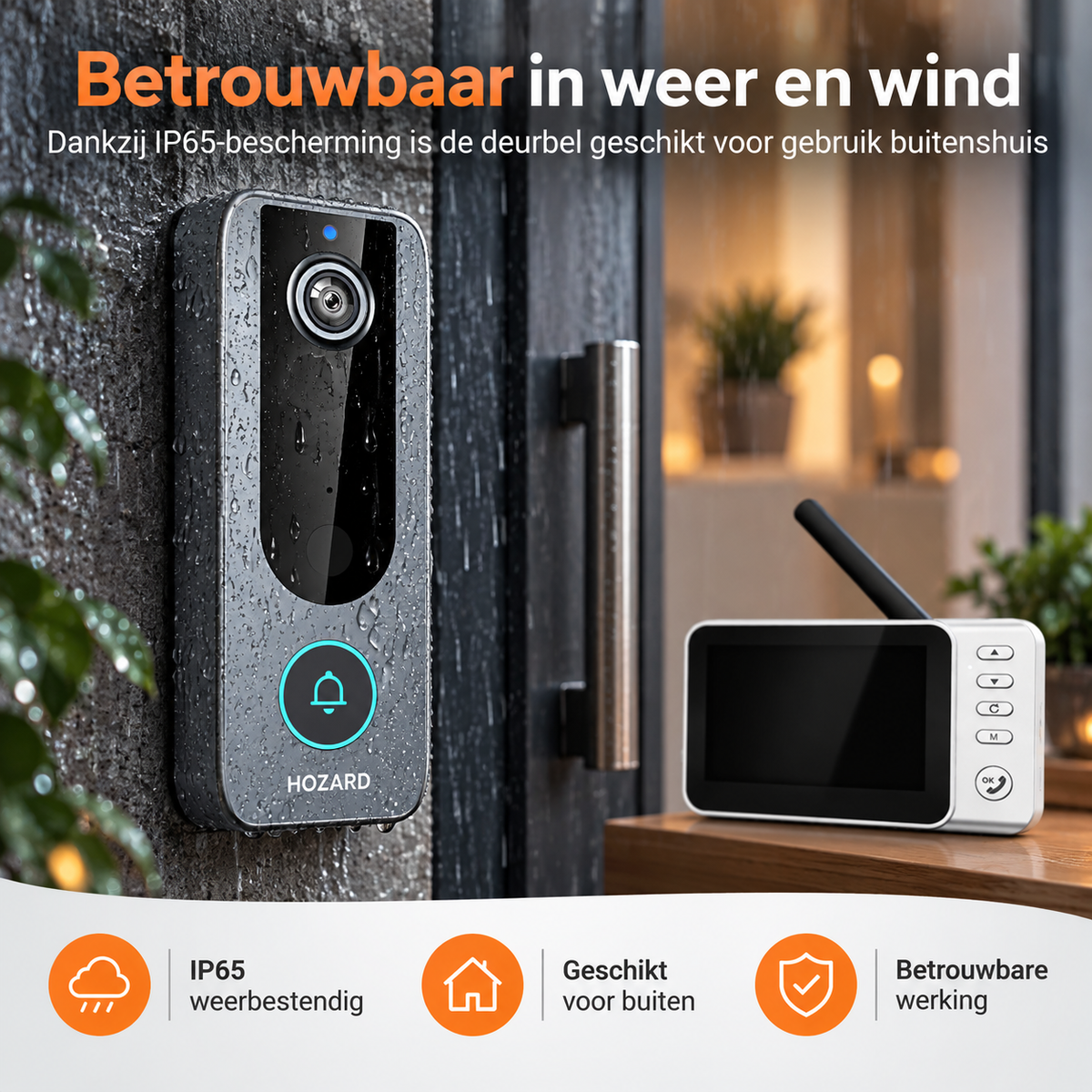 Deurbel met Camera + Monitor - 4,5 inch Scherm
