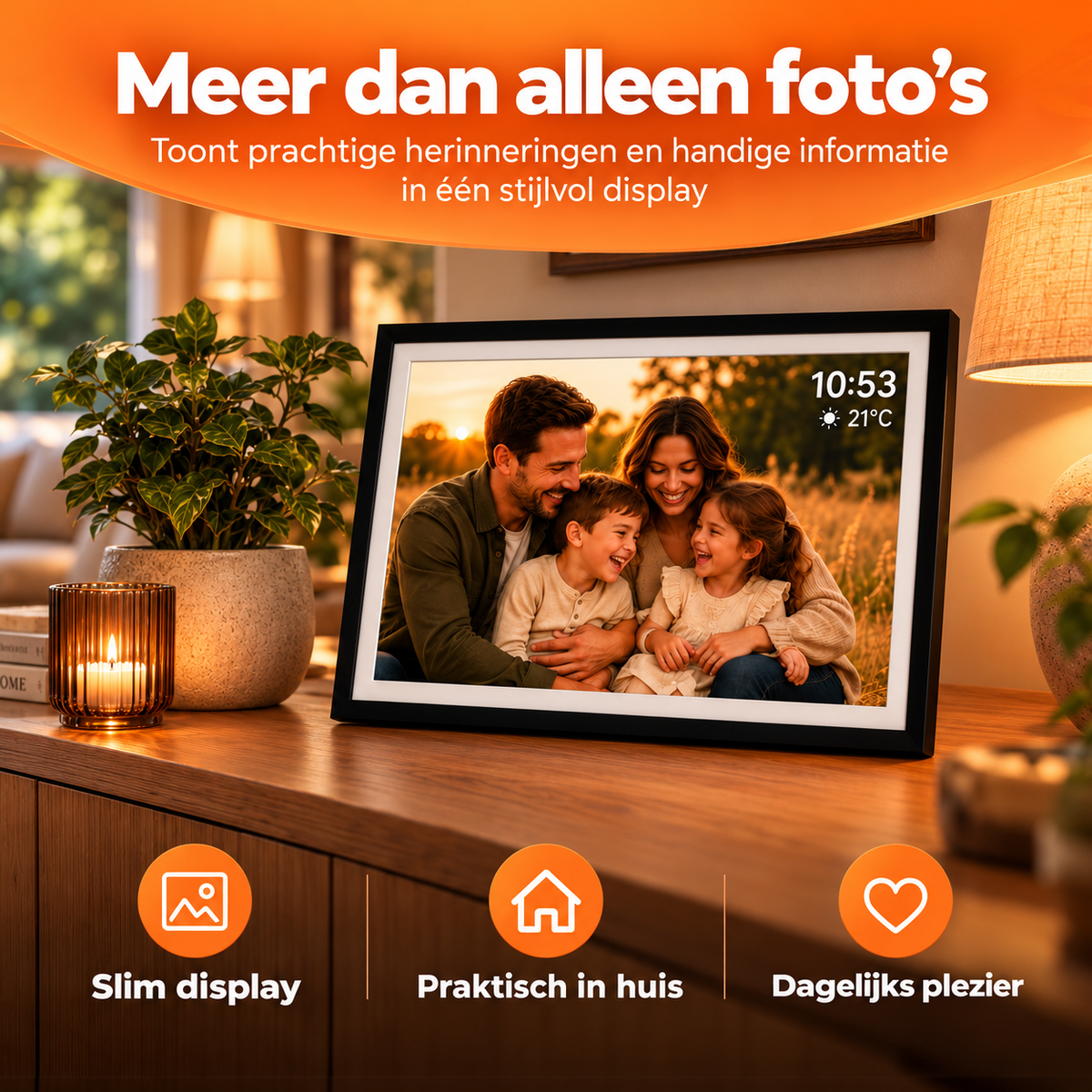 32GB Digital Photo Frame - 15.6" Touchscreen - WiFi