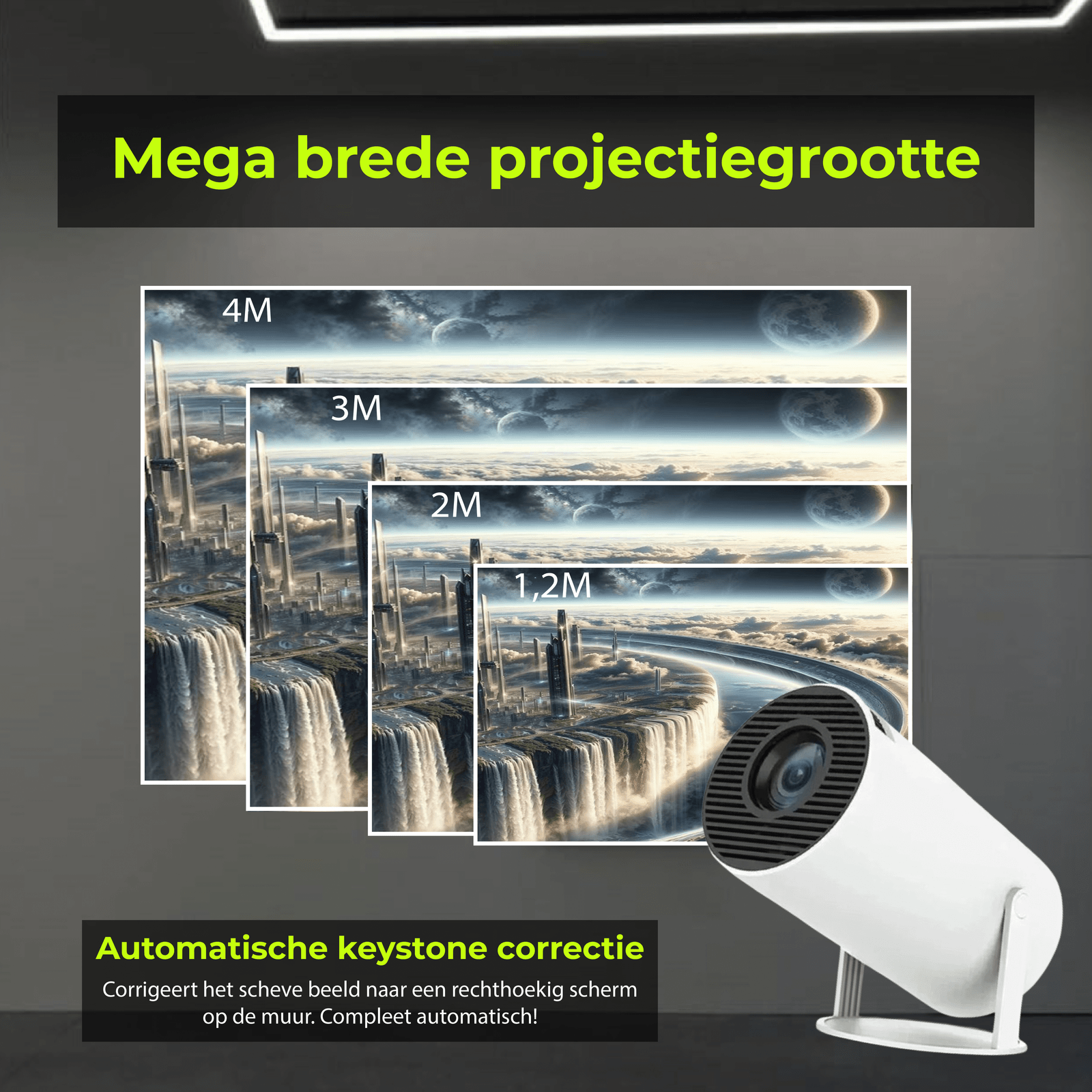 Mini Pro Beamer - 4K Projector - Android 11.0 & WiFi 6 - Media Streamer