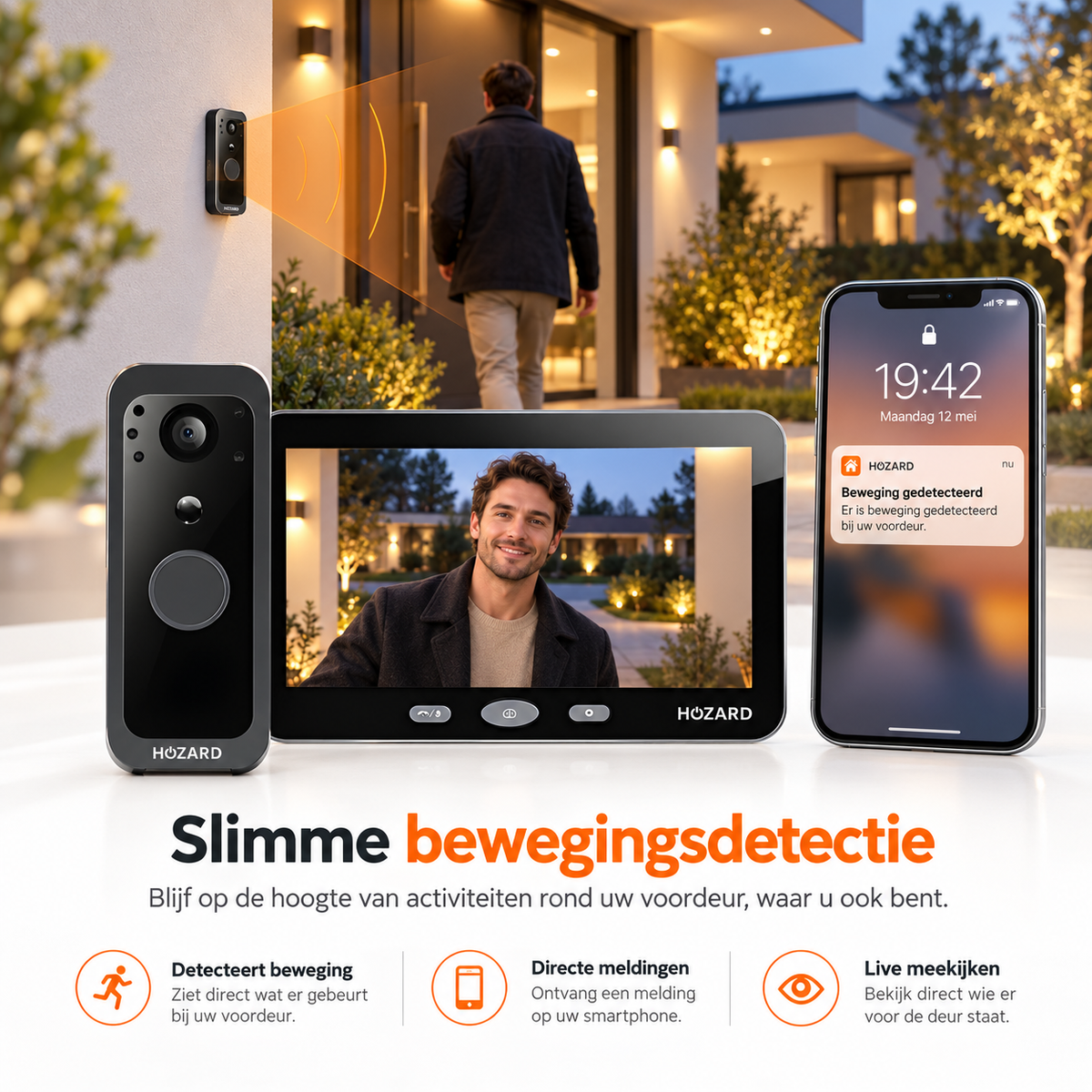 Deurbel met camera + Monitor 32GB – WiFi - 5 inch Scherm