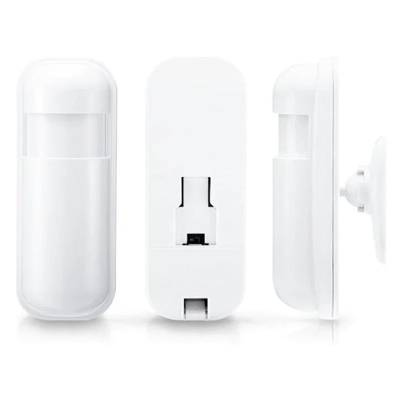 Witte draadloze bewegingssensor voor alarmsysteem, moderne beveiligingselektronica