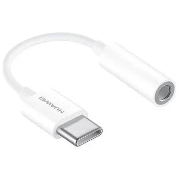Witte USB-C naar 3.5mm jack adapter voor koptelefoons en audio, elektronica accessoire