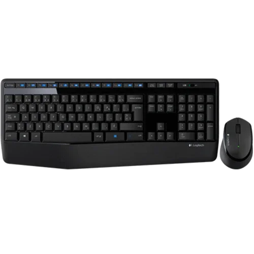 Draadloos Logitech toetsenbord en muis set, zwart, ergonomisch ontwerp, geschikt voor pc