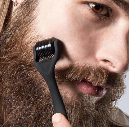 Baardgroei Kit met Dermaroller - Beard Growth Kit - 4 Delig Verzorgings Geschenkset