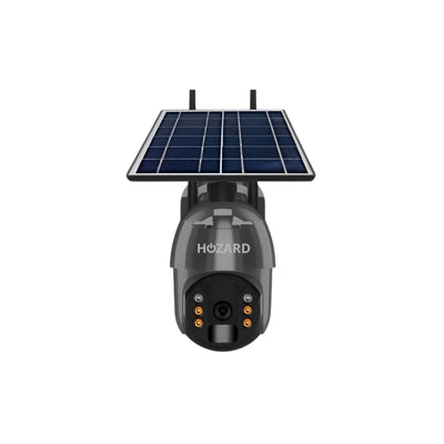 Beveiligingscamera met zonnepaneel en nachtzicht, ideaal voor draadloze buitenbewaking.