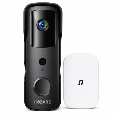 Deurbel met Camera en DingDong - Draadloze Video Deurbel - 5200 mAh - Zwart