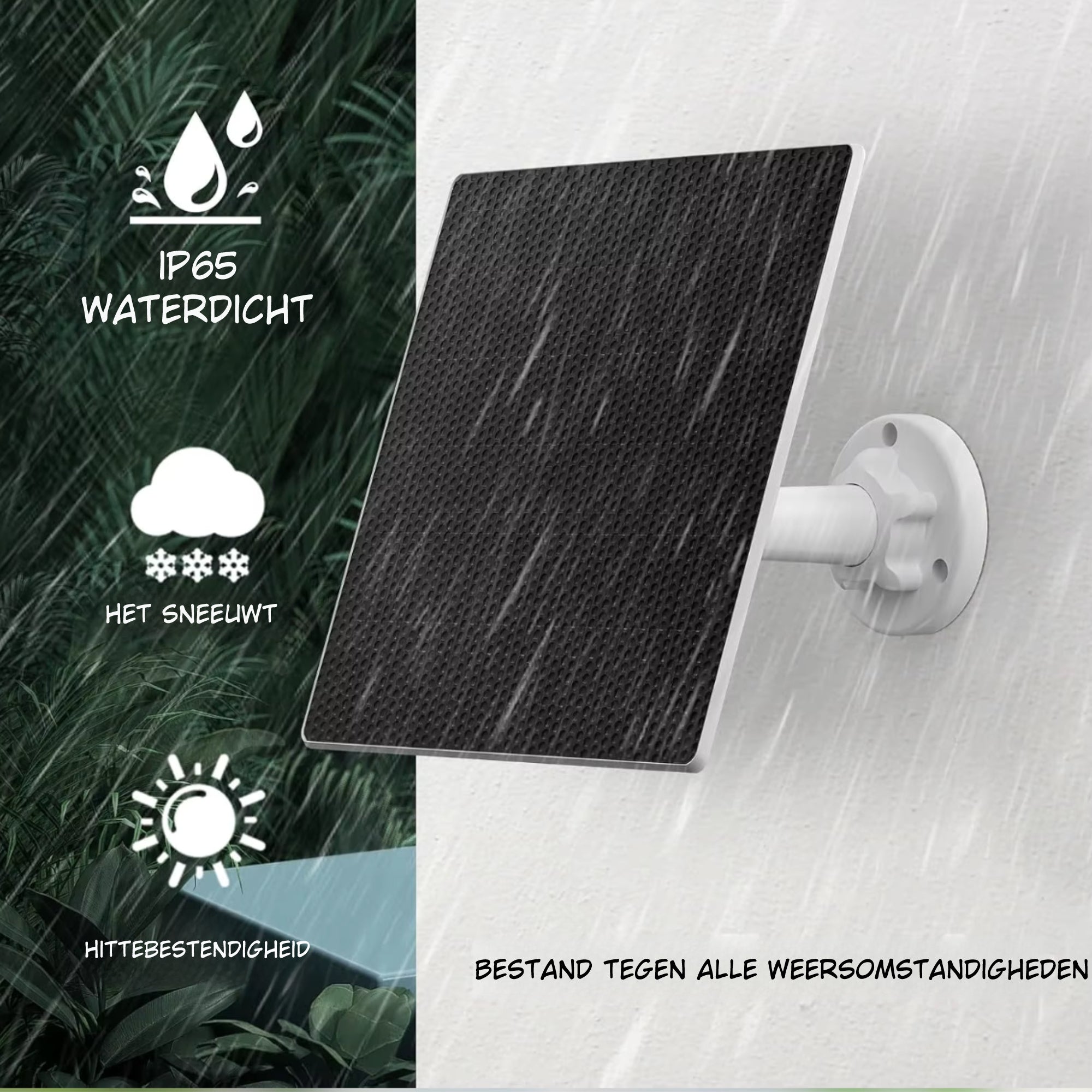 10W Zonnepaneel voor Beveiligingscamera – 5V Type-C – IP65 Waterdicht