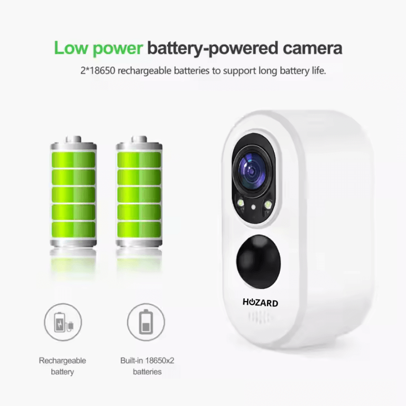Bewakingscamera voor buiten – Draadloze Accu videocamera – 5200mAh – Inclusief 32GB SD-kaart - Pakket A T/M D