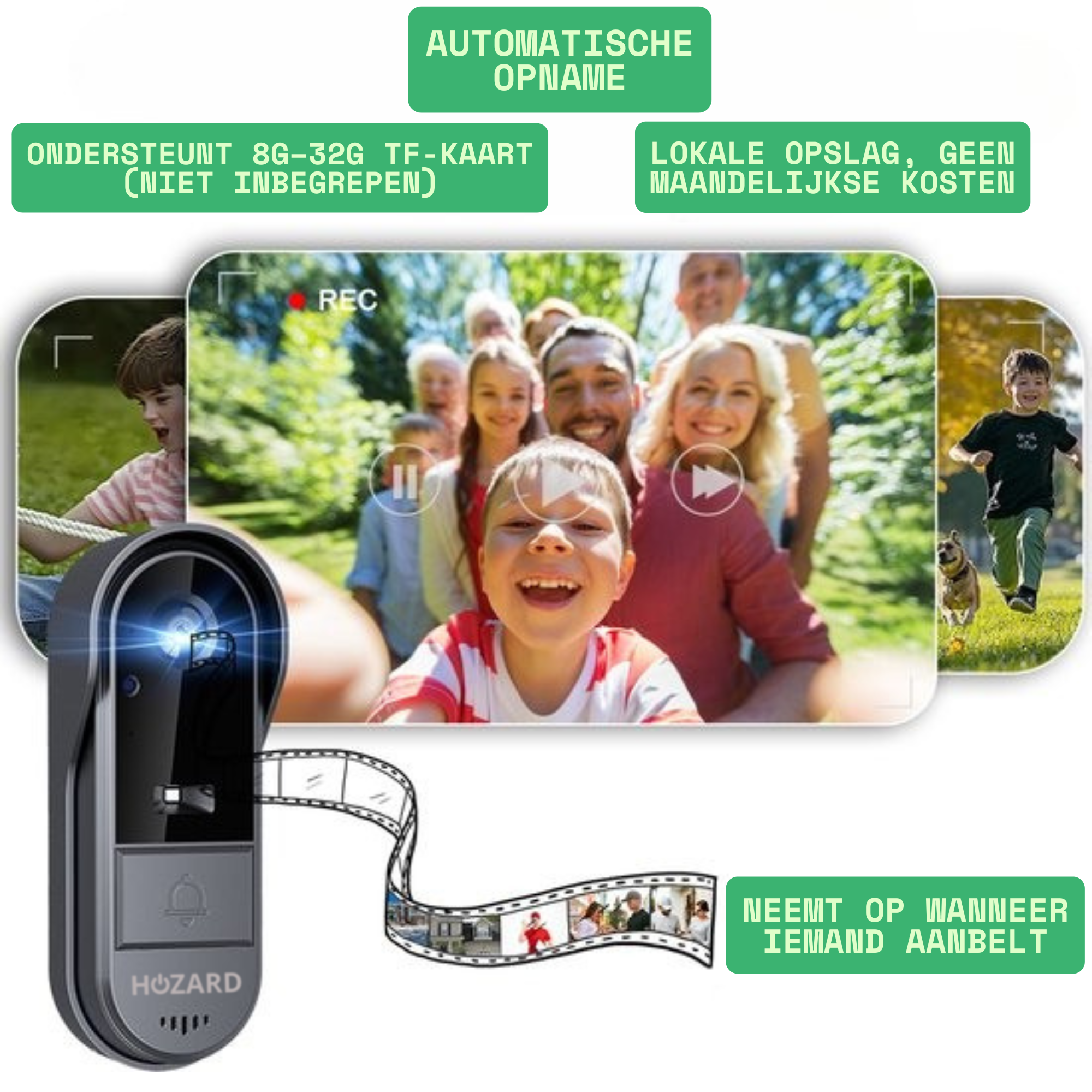 Deurbel met camera – Video deurbel – WiFi 4,3 inch IPS-scherm