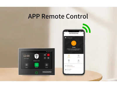 Smart beveiligingssysteem met touchscreen en smartphone-app voor afstandsbediening, elektronica huisbeveiliging
