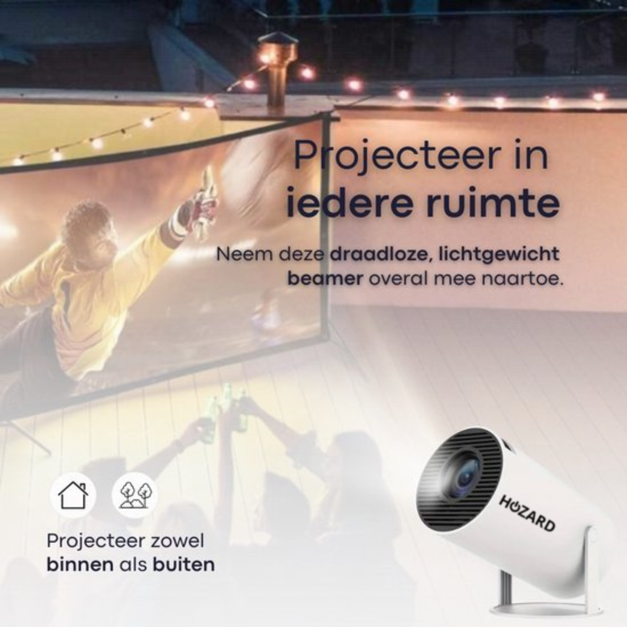 Mini Pro Beamer - 4K Projector -  Android 11.0 & WiFi 6 - Media Streamer