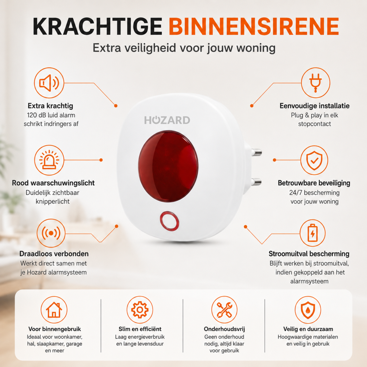 Draadloze Sirene - Slimme Alarmlicht  110dB