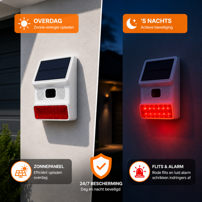 Draadloze Buiten Sirene – 100dB - Solar Panel - IP66