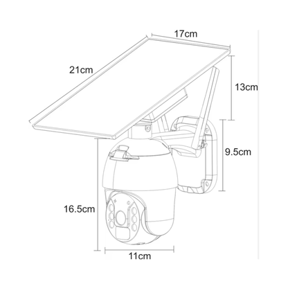 4G Beveiligingscamera - 2K Buiten Camera op Zonnepanelen - Slimme AI Detectie - Wit