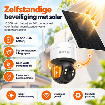 4G Beveiligingscamera - 2K PTZ - IP65 Solar - 10.000 mAh