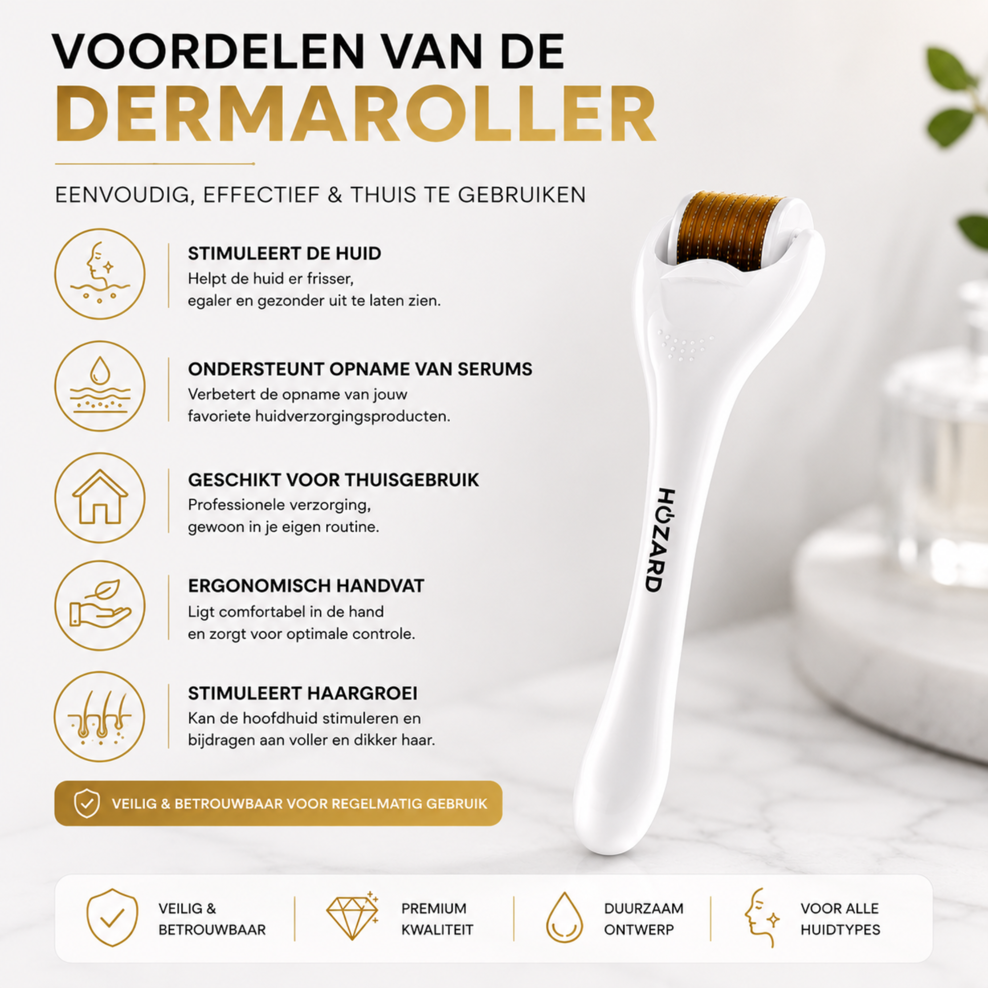 Derma Roller - 540 Micro Naalden - Haargroei Stimuleren