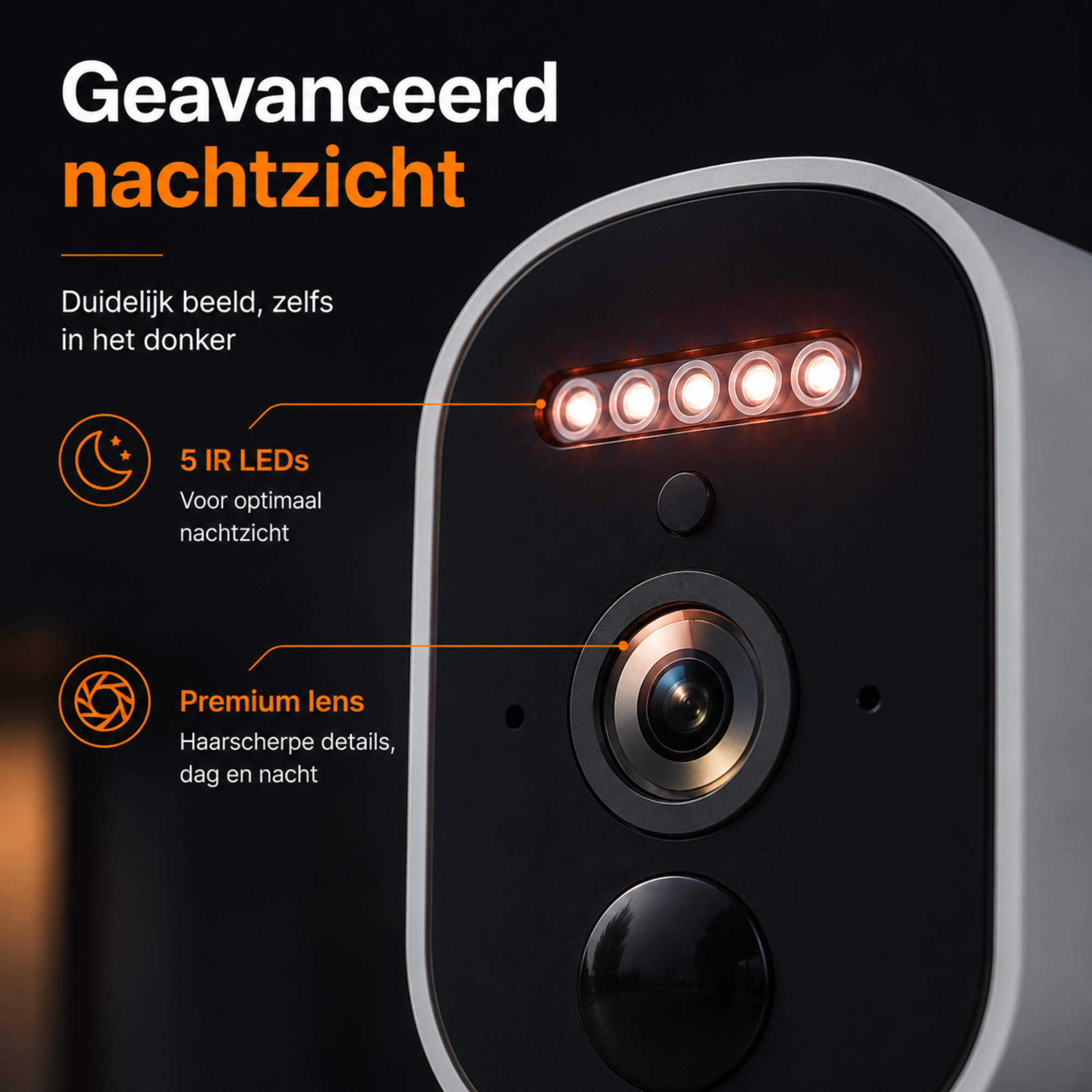 2K Beveiligingscamera Binnen & Buiten – Draadloze Accu WiFi Camera + 32GB