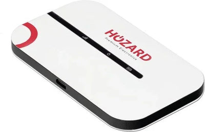 Witte draadloze router of modem met LED-indicatoren en USB-poort, premium elektronica