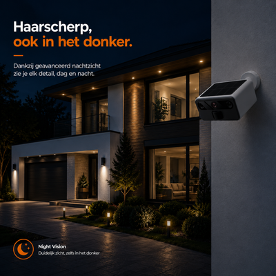 2K Beveiligingscamera met Nachtzicht - Solar & IP66 - WiFi + 32GB