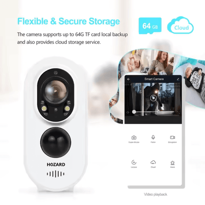 Bewakingscamera voor buiten – Draadloze Accu videocamera – 5200mAh – Inclusief 32GB SD-kaart - Pakket A T/M D