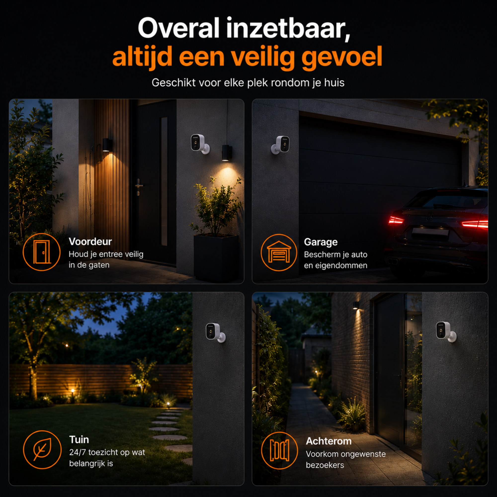 2K Beveiligingscamera Binnen & Buiten – Draadloze Accu WiFi Camera + 32GB