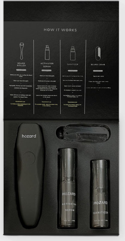 Baardgroei Kit met Dermaroller - Beard Growth Kit - 4 Delig Verzorgings Geschenkset