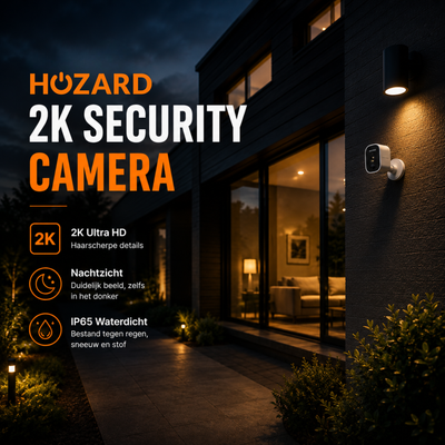 2K Beveiligingscamera Binnen & Buiten – Draadloze Accu WiFi Camera + 32GB