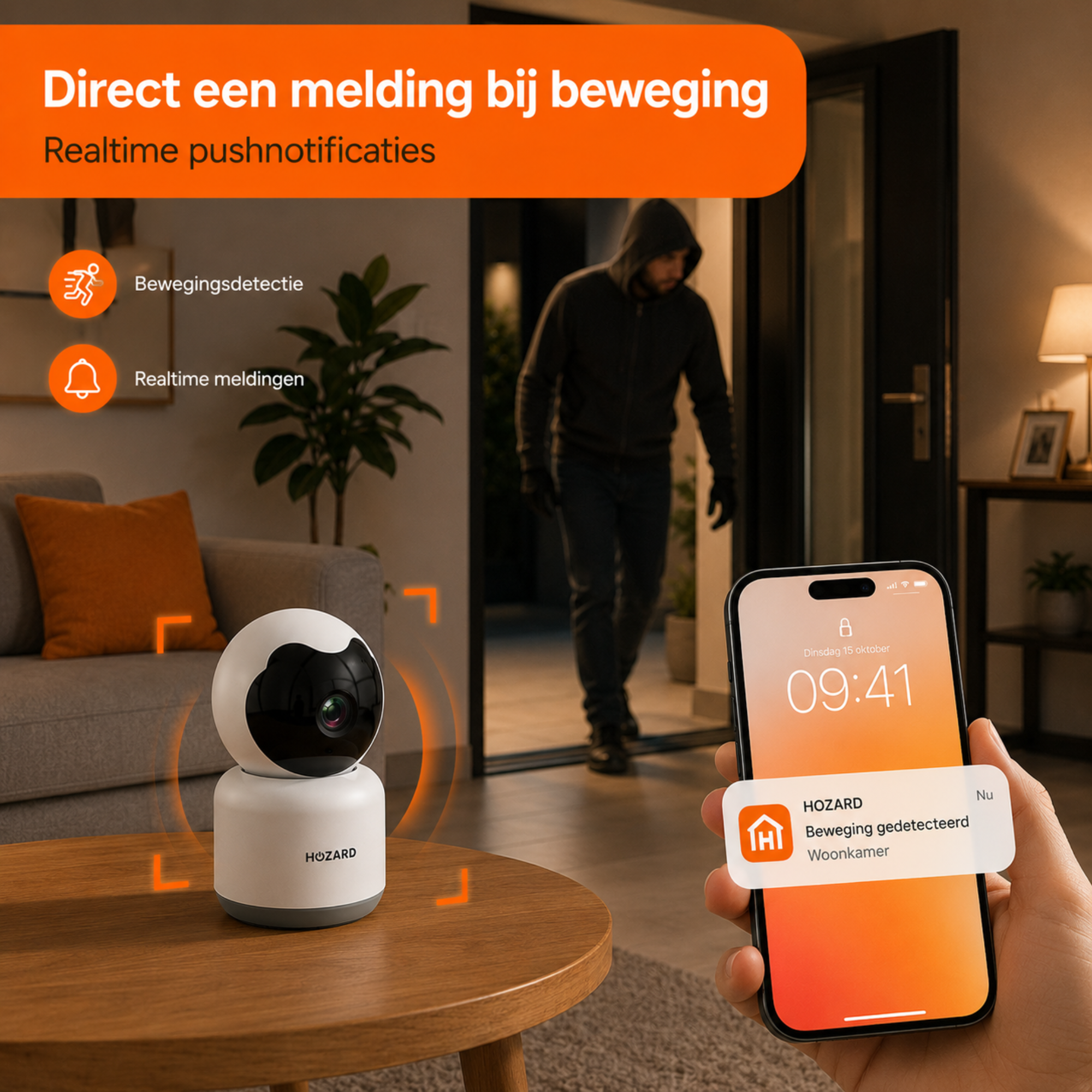 Beveiligingscamera - 1080P - Huisdiercamera - WiFi - Pakket A T/M D