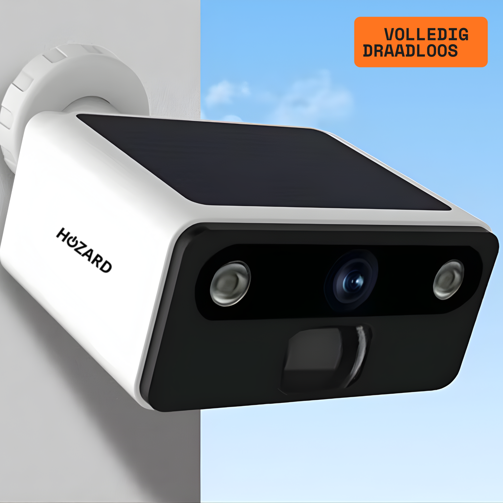 2K Buiten Camera met Nachtzicht - Draadloze FHD Solar Beveiligingscamera - IP66 - WiFi met App - Inc.32GB