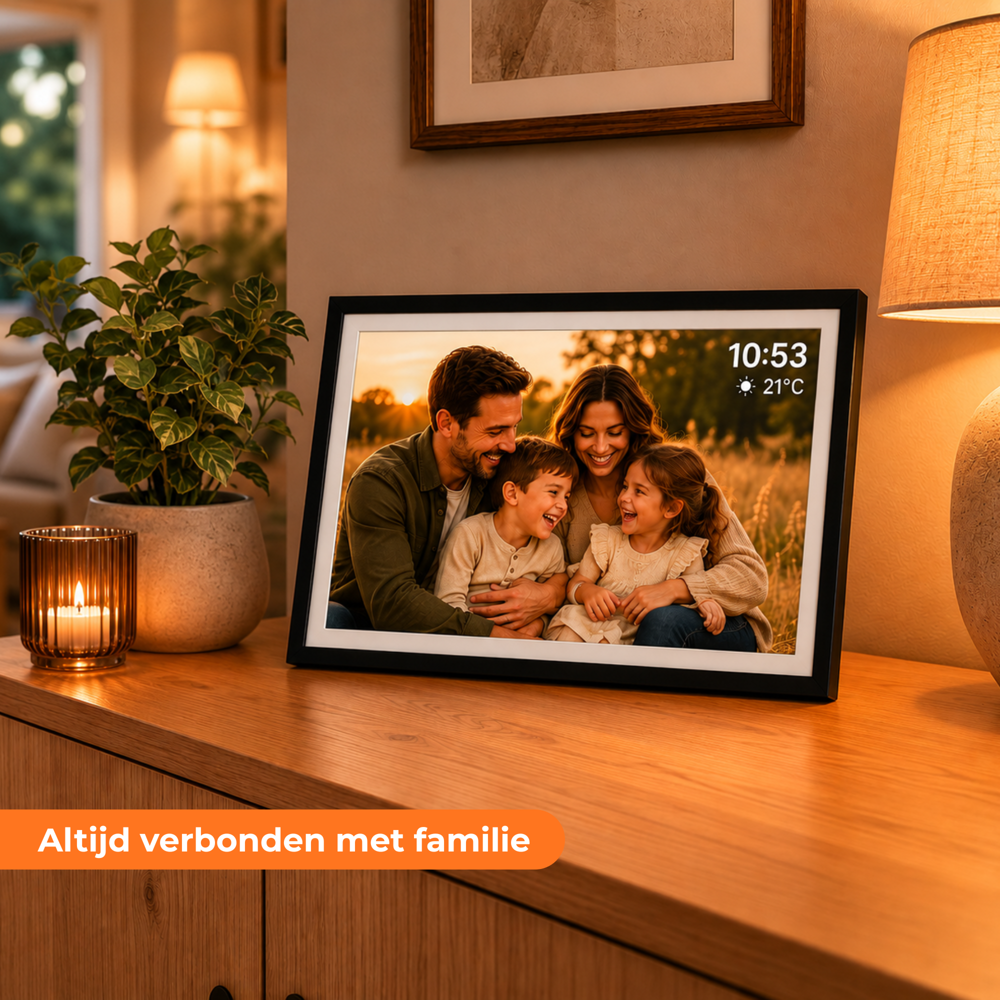 Digitale Fotolijst 32GB - WiFi + Frameo App - Fotokader - 15.6 inch - IPS Touchscreen