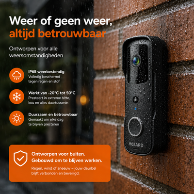 Deurbel met Camera en DingDong - Draadloze Video Deurbel - 5200 mAh - Zwart