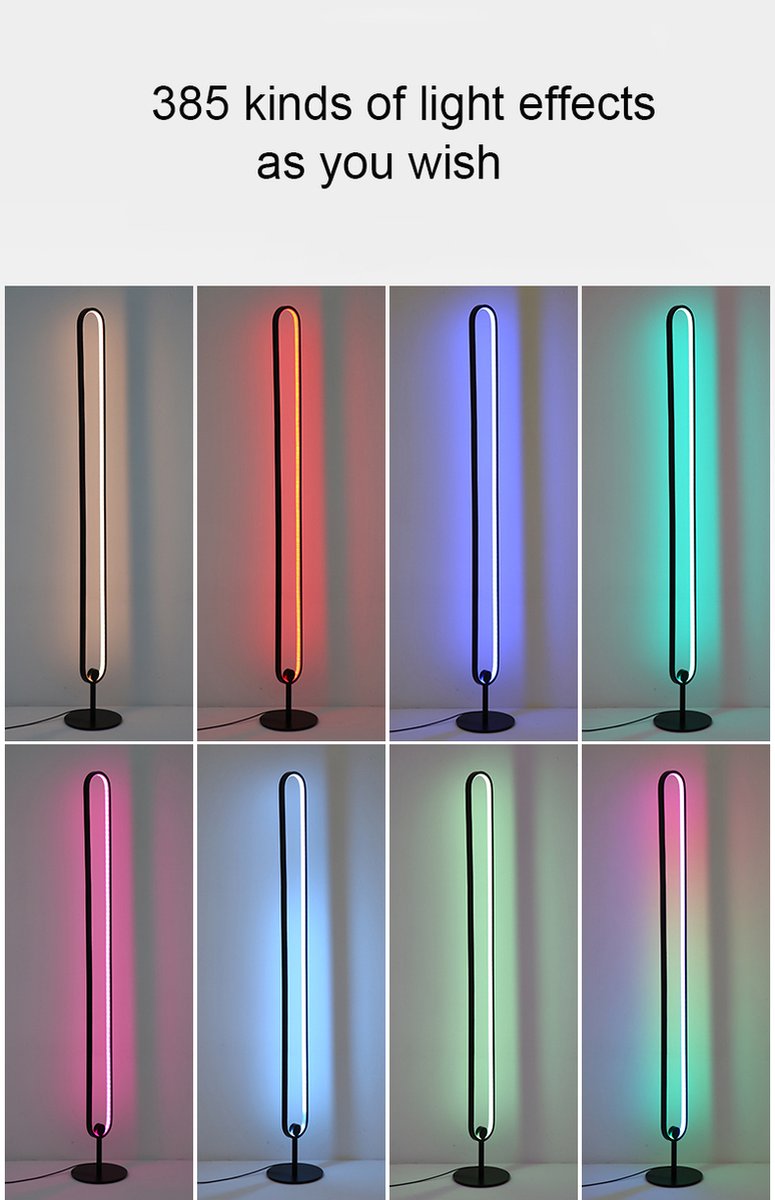 Moderne LED Vloerlamp Z2 - Dimbare Staand Lamp - Led Lamp - Staande lampen - RGB Smart Lamp