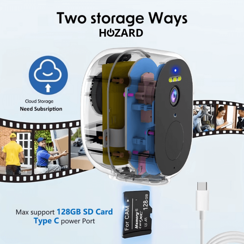 Beveiligingscamera 2K - Draadloze video camera - 5000mAh - A T/M D