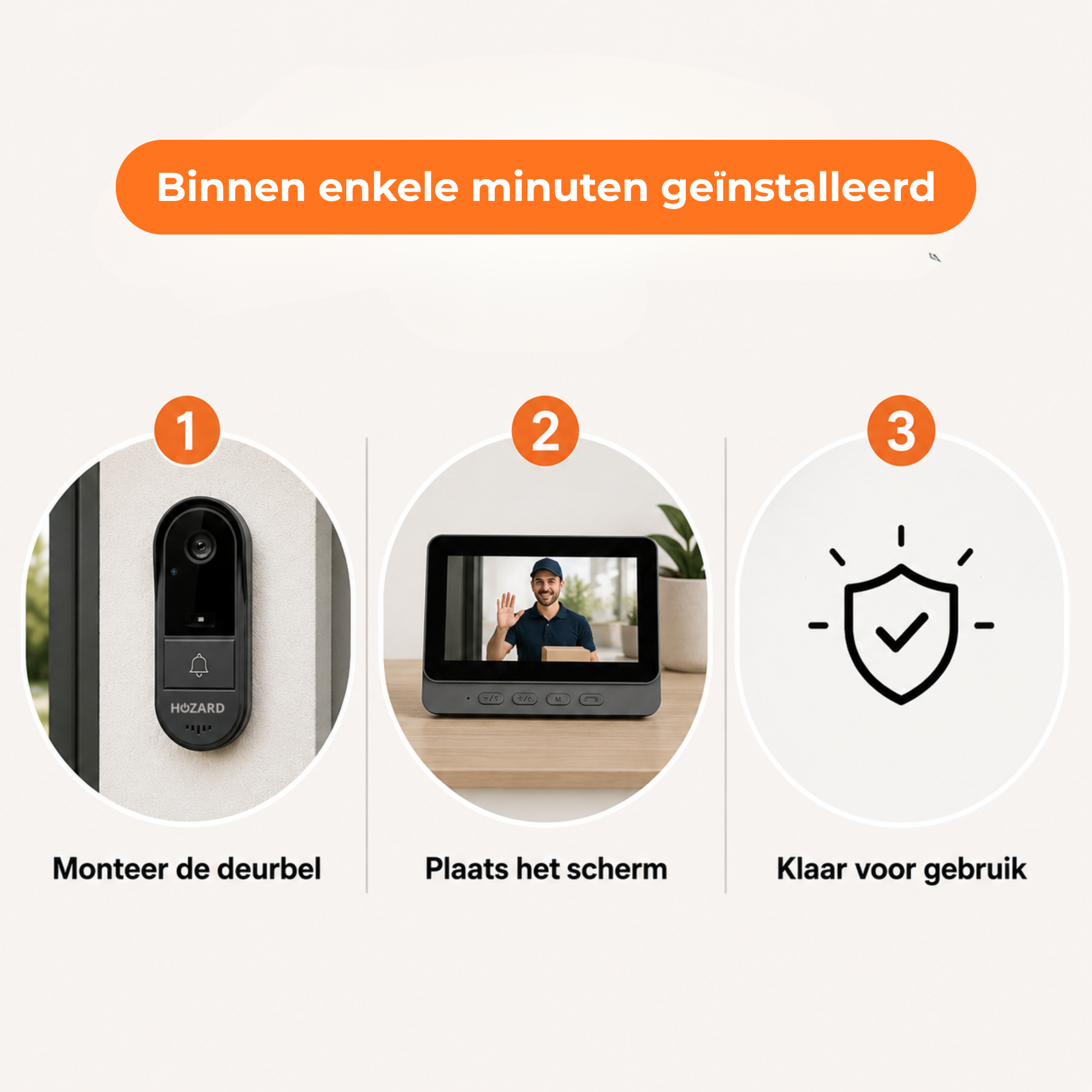 Deurbel met camera – Video deurbel – 4,3 inch Scherm