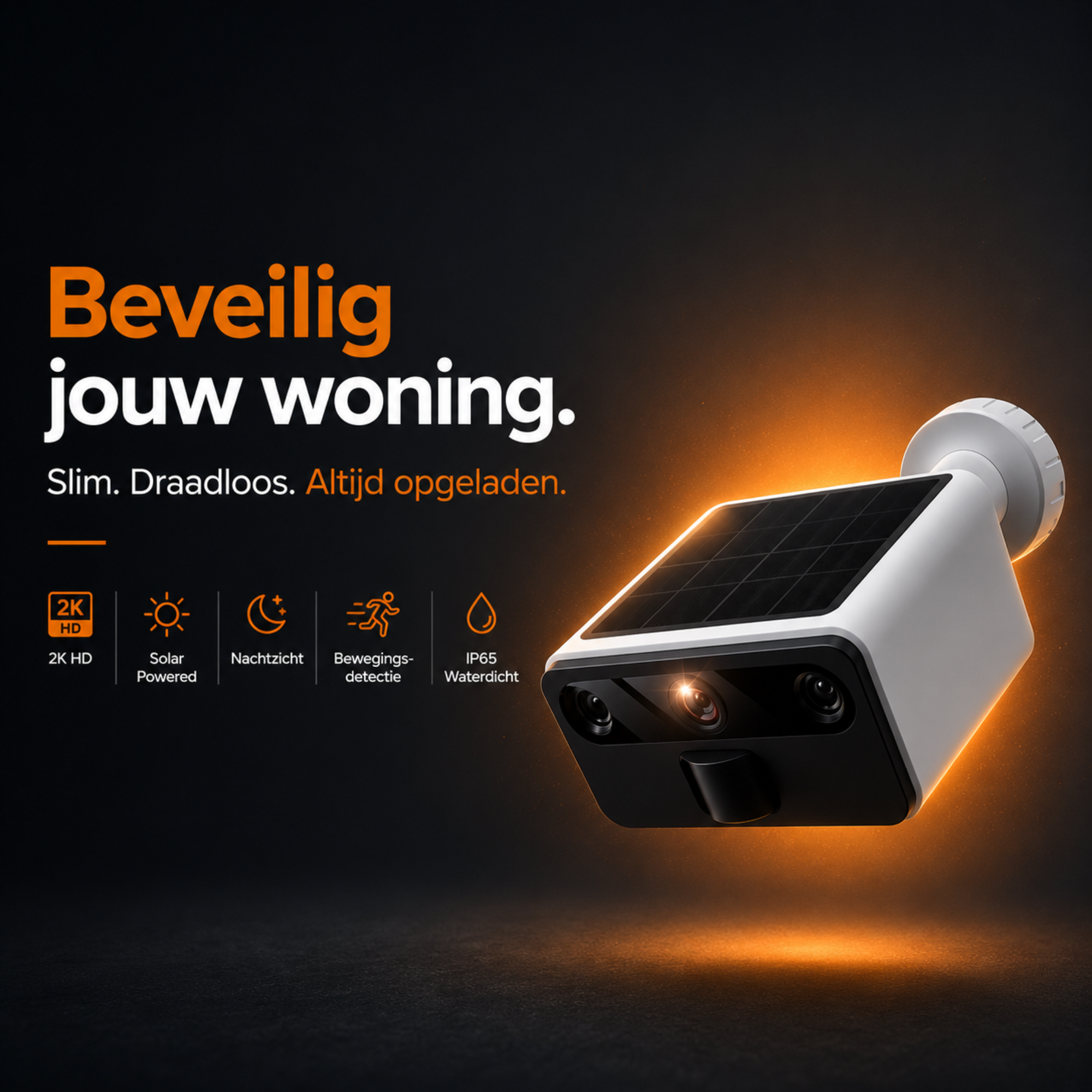 2K Beveiligingscamera met Nachtzicht - Solar & IP66 - WiFi + 32GB