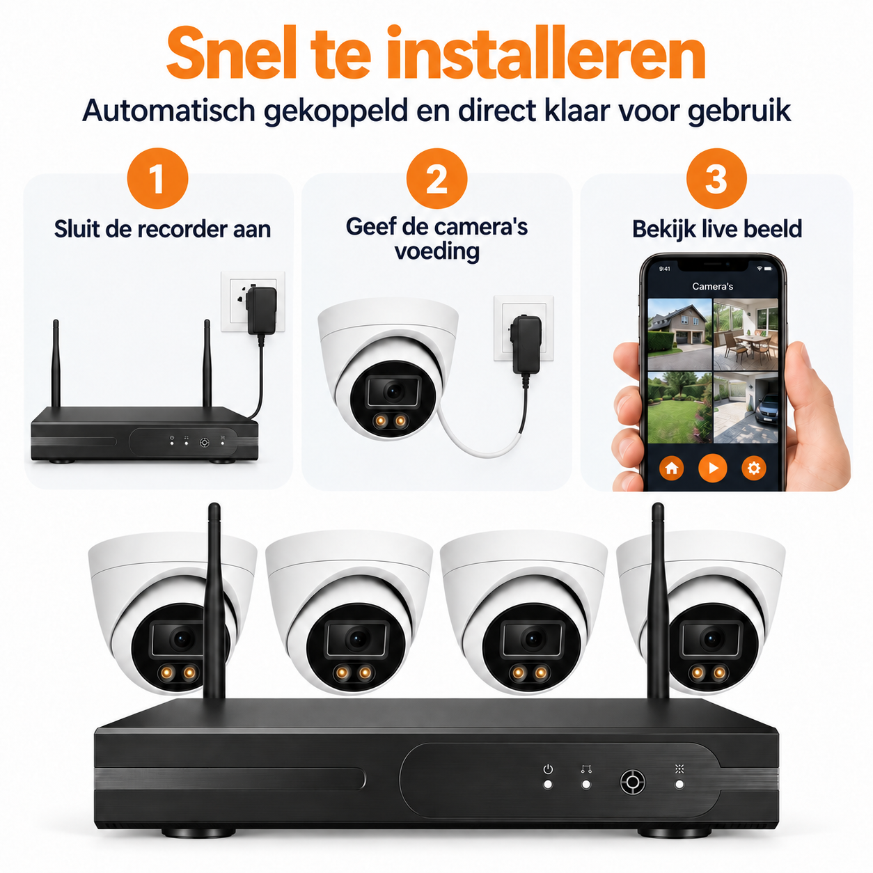 8x 2K UHD Beveiligingscamera Set - CCTV Bewakingscamera