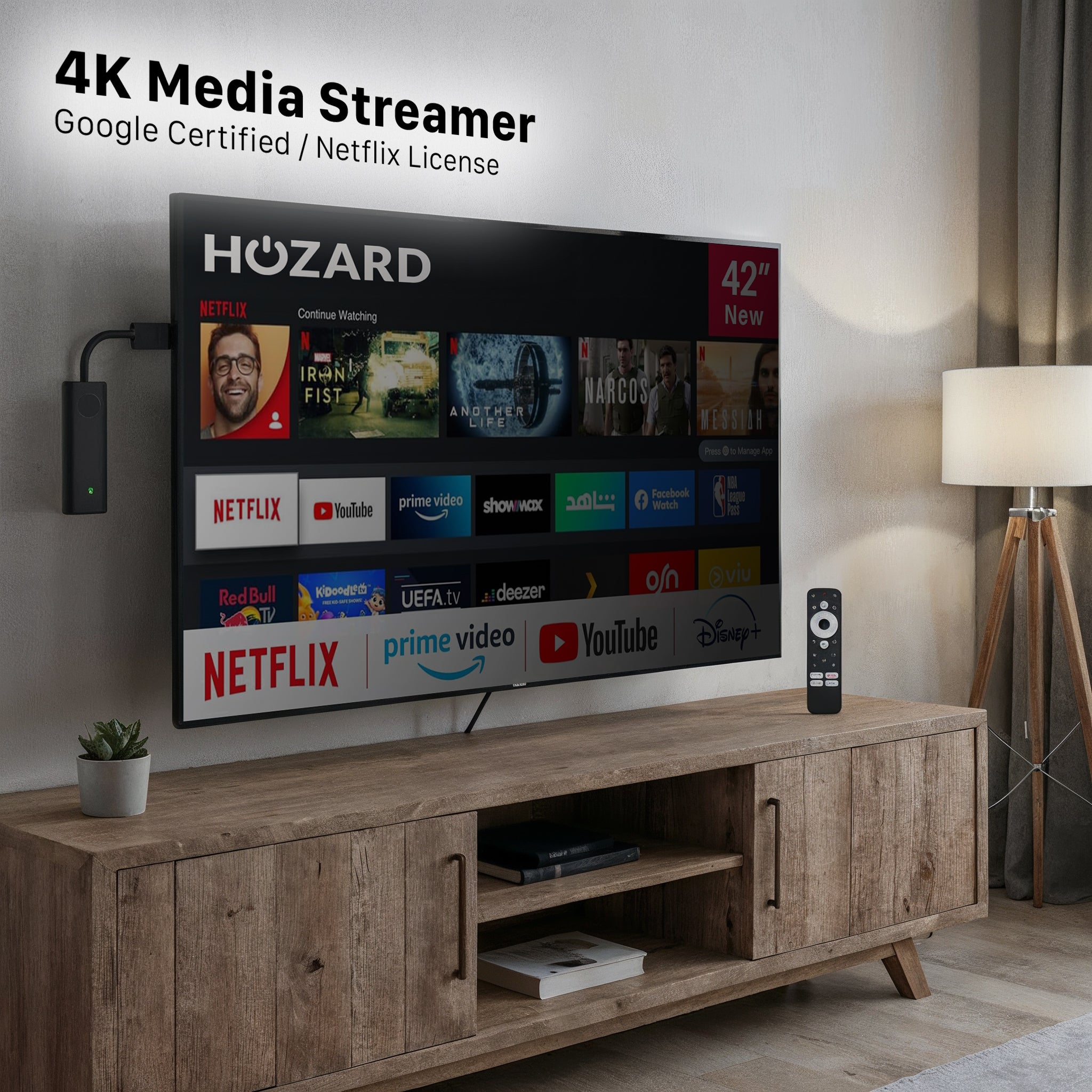 Google TV 4K UHD Media Streamer – Gecertificeerd voor YouTube & Chromecast built-in™