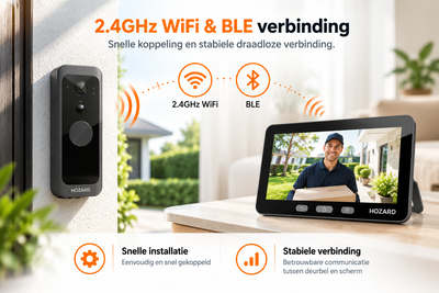 Deurbel met camera + Monitor 32GB  – WiFi - 5 inch Scherm