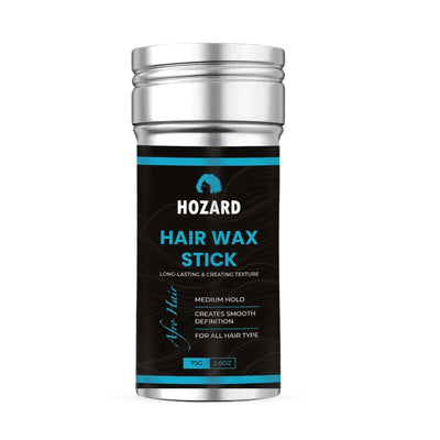 Haarwax stick in metalen verpakking, medium hold, geschikt voor alle haartypes.