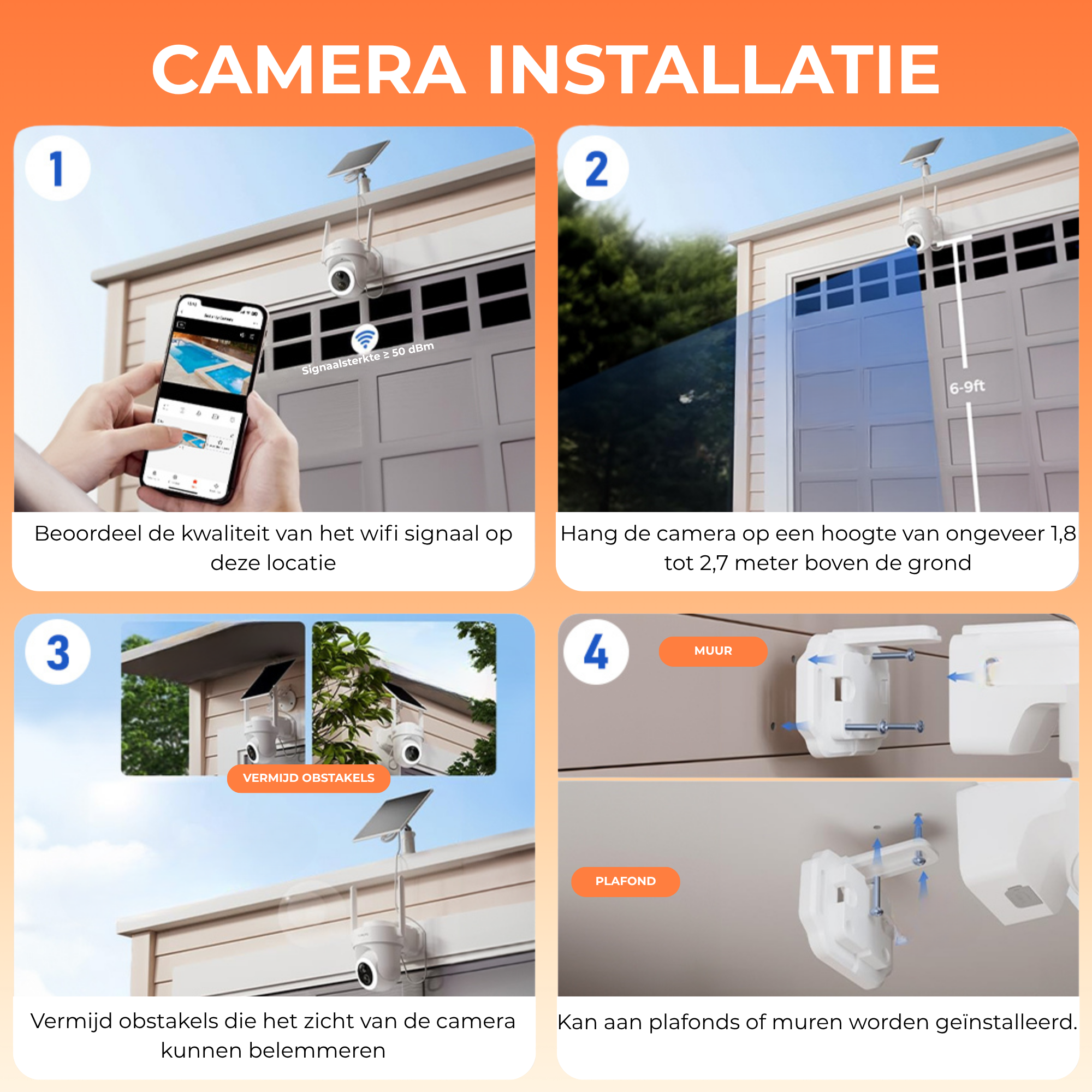 4K UHD 4x Beveiligingscamera buiten - Solar & IP66 + HomeBase 64GB